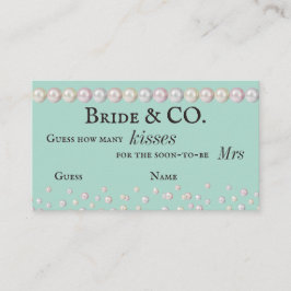 Tarjeta De Recepción Novia Co Verde azulado Blue Pearl Bridal Shower Ju