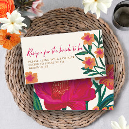 Tarjeta De Recepción Novia en flor Ducha de novia Comparte una receta