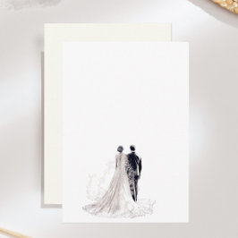 Tarjeta De Recepción Novia y Novio de Boda Elegante
