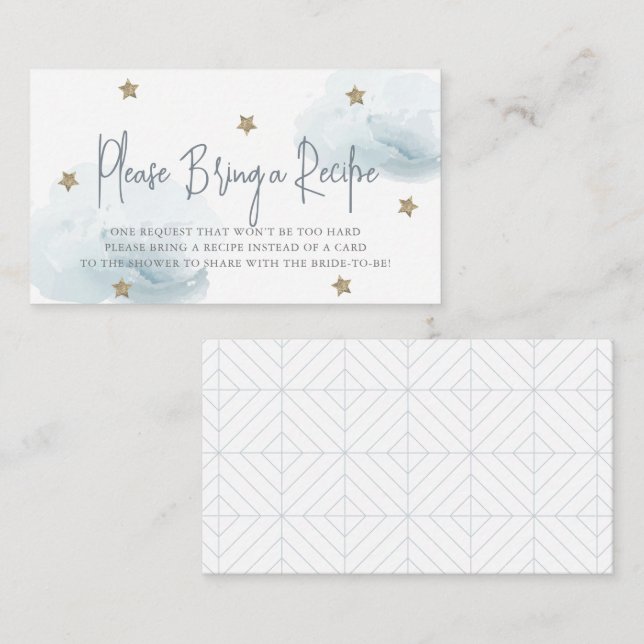 Tarjeta De Recepción Nube 9 nubes azules solicitud de receta de ducha d (Anverso / Reverso)