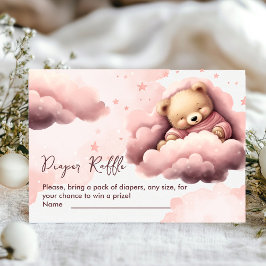 Tarjeta De Recepción Nube de rastrillo de pañal lindo oso bebé ducha