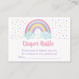 Tarjeta De Recepción Nubes de arcoiris pasteles Baby Shower Diaper Raff