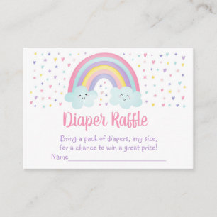 Tarjeta De Recepción Nubes de arcoiris pasteles Baby Shower Diaper Raff