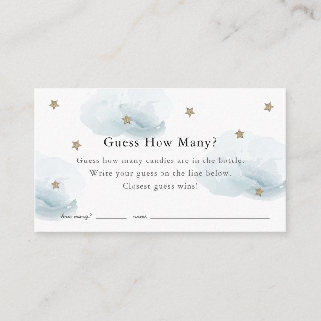 Tarjeta De Recepción Nubes de estrellas adivinan cuántos juegos de Baby (Anverso)