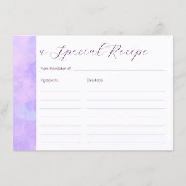 Tarjeta De Recepción Nubes lilac blandas Receta de ducha de novia
