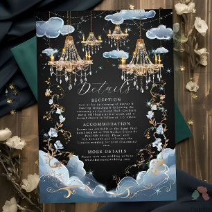 Tarjeta De Recepción Nubes místicas Boda de la lámpara de araña opulent
