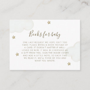 Tarjeta De Recepción Nubes neutrales de género y libros estelares para