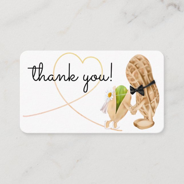 Tarjeta De Recepción Nueces enamoradas Gracias Boda (Anverso)