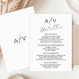 Tarjeta De Recepción Nuestra Boda Boda Los Detalles Elegante