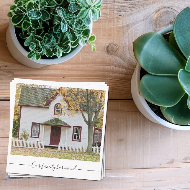 Tarjeta De Recepción Nuestra familia se ha mudado de fotografía de la c (Subido por el creador)