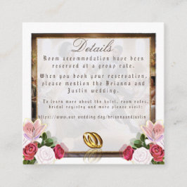 Tarjeta De Recepción Nuestra Felicidad el Día de Nuestra Boda Elegante 