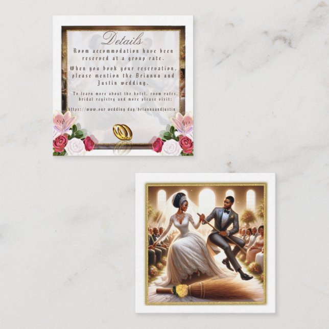 Tarjeta De Recepción Nuestra Felicidad el Día de Nuestra Boda Elegante  (Anverso / Reverso)