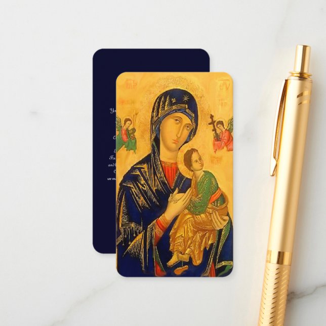 Tarjeta De Recepción Nuestra madre ayuda perpetua con la oración (Anverso/Reverso In Situ)
