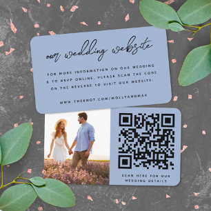 Tarjeta De Recepción Nuestra página web Boda   Código QR Foto simple RS