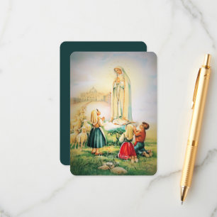 Tarjeta De Recepción Nuestra Señora de Fátima 1917 con la plegaria Fáti