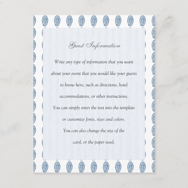 Tarjeta De Recepción Nuestra Señora de Guadalupe (Anverso)