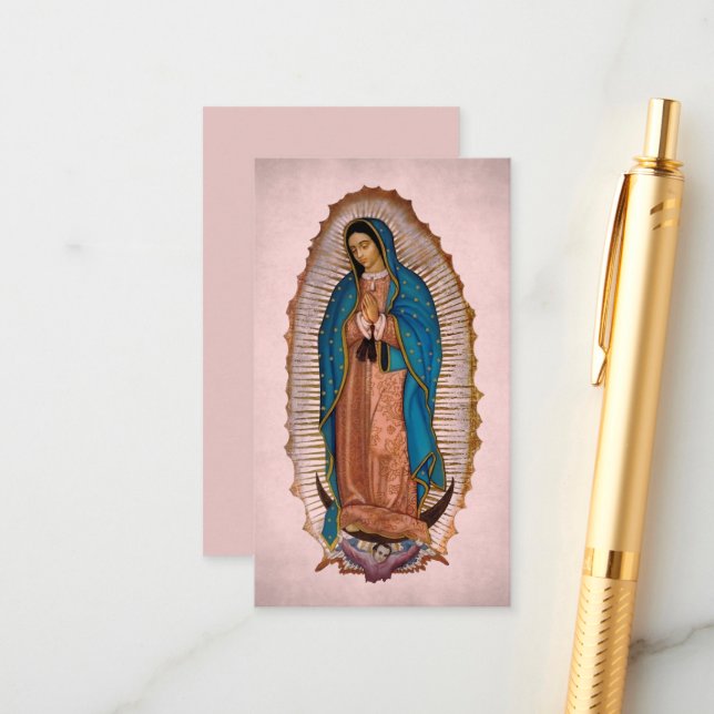 Tarjeta De Recepción Nuestra Señora de Guadalupe 1531 con oración (Anverso/Reverso In Situ)