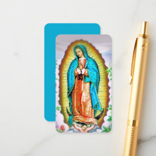 Tarjeta De Recepción Nuestra Señora de Guadalupe Floral con oración