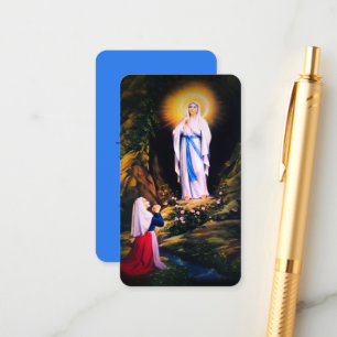 Tarjeta De Recepción Nuestra Señora de Lourdes con oración