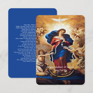Tarjeta De Recepción Nuestra Señora del Deshacer de la Oración de los N