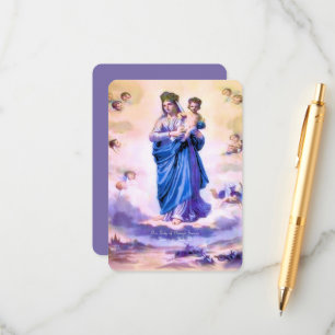 Tarjeta De Recepción Nuestra Señora del Próximo Suceso con Oración