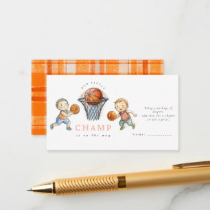 Tarjeta De Recepción Nuestro pequeño campeón de Basketball Baby Shower