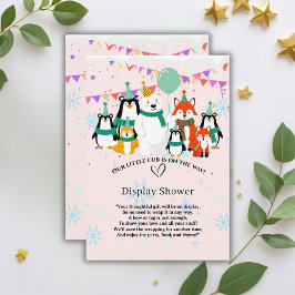 Tarjeta De Recepción Nuestro pequeño cubo | Baby Shower de animales del