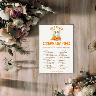 Tarjeta De Recepción Nuestro pequeño juego de bebés famosos de Baby Sho