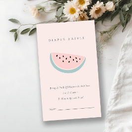 Tarjeta De Recepción Nuestro pequeño Melon Diaper Raffle Baby Shower