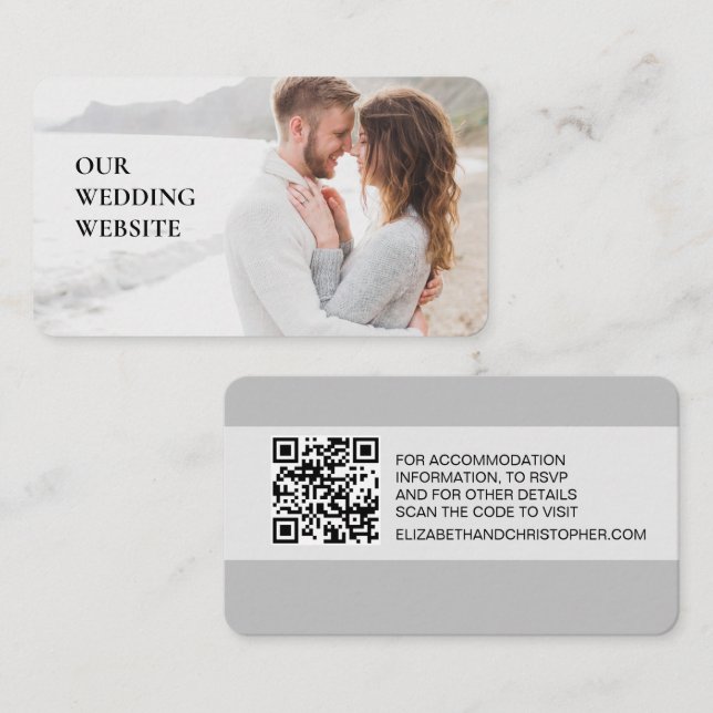 Tarjeta De Recepción Nuestro sitio web boda Análisis de fotos de person (Anverso / Reverso)