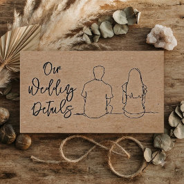 Tarjeta De Recepción Nuestro Sitio Web de Boda Detalles | Dibujo de Lín