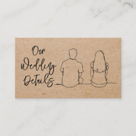 Tarjeta De Recepción Nuestro Sitio Web de Boda Detalles | Dibujo de Lín