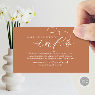 Tarjeta De Recepción Nuestros detalles Bodas y sitio web, mínimo modern