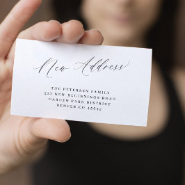 Tarjeta De Recepción Nueva dirección elegante tipografía simple inserta
