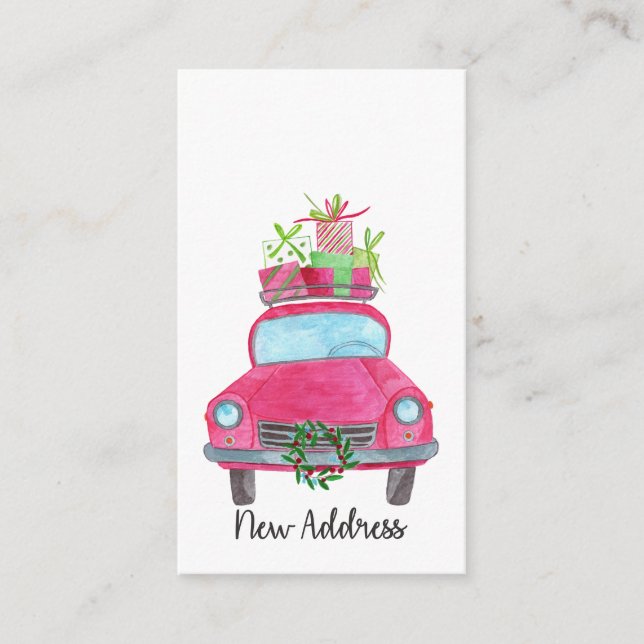 Tarjeta De Recepción Nueva dirección Navidades clásicos (Anverso)