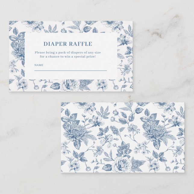 Tarjeta De Recepción Nuevo capítulo chinoiserie Sorteo de pañales para  (Anverso / Reverso)