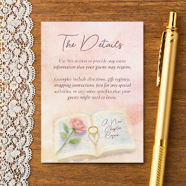 Tarjeta De Recepción Nuevo capítulo comienza libro de cuentos con detal