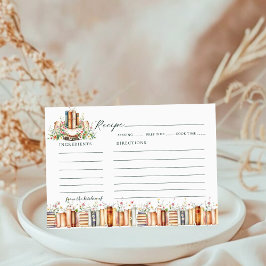 Tarjeta De Recepción Nuevo capítulo Floral Books Receta de Ducha Bridal