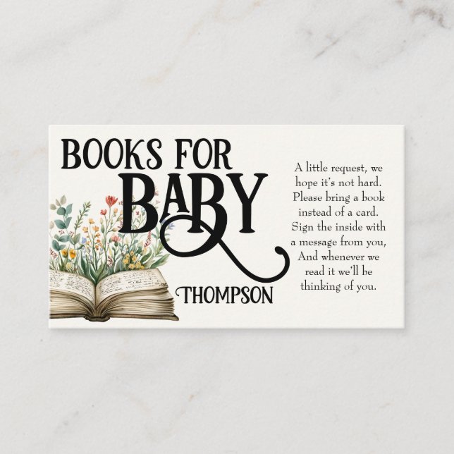 Tarjeta De Recepción Nuevo capítulo inicia flor silvestre de Baby Showe (Anverso)