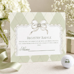 Tarjeta De Recepción Nuevo en el Club Registro de Baby Shower de Golf V