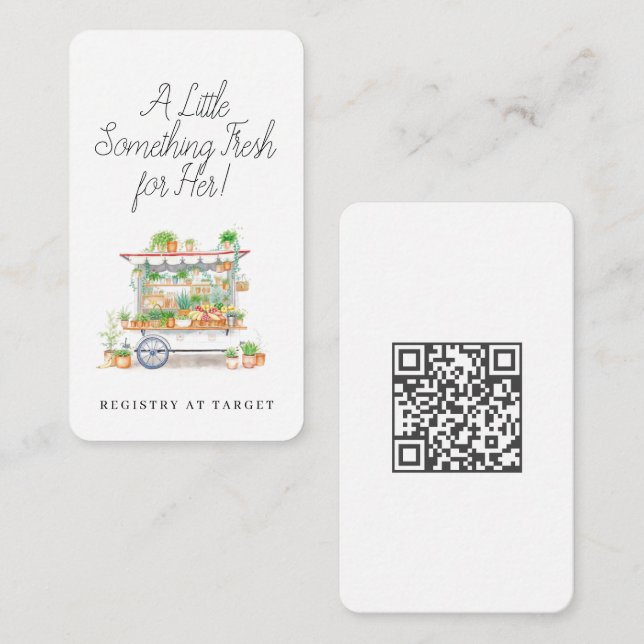 Tarjeta De Recepción Nuevo Registro De Ducha De Novias En El Mercado (Anverso / Reverso)