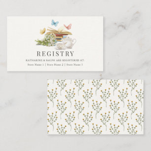 Tarjeta De Recepción Nuevo Registro de Regalos de Bodas de mariposa de