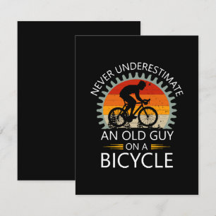 Tarjeta De Recepción Nunca Subestimes a un Viejo Tipo en una Bicicleta