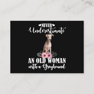 Tarjeta De Recepción Nunca Subestimes A Una Vieja Con Greyhound