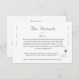 Tarjeta De Recepción Nuptial Grace Catholic Wedding 
