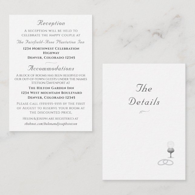 Tarjeta De Recepción Nuptial Grace Catholic Wedding  (Anverso / Reverso)