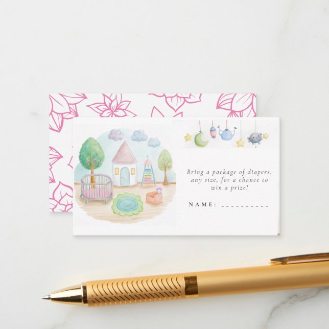 Tarjeta De Recepción Nursery Essential Cute Pastel Baby Shower (Anverso/Reverso In Situ)