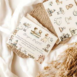 Tarjeta De Recepción Nursery Rhyme Baby Shower diaper raffle
