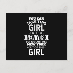 Tarjeta De Recepción NY, Puedes Sacar A Este chica Del Recuerdos De Nue