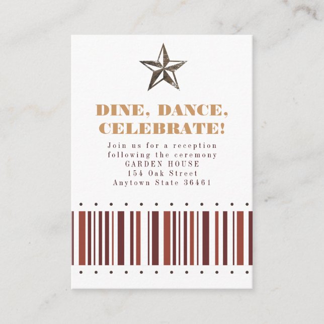 Tarjeta de recepción o de información Paisley Stri (Anverso)